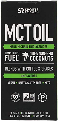 Premium MCT Oil derived only from Non-GMO Coconuts | Keto Fuel for The Body & Brain | Vegan Certified, Keto Friendly and Non-GMO Verified (15 Travel Packets)