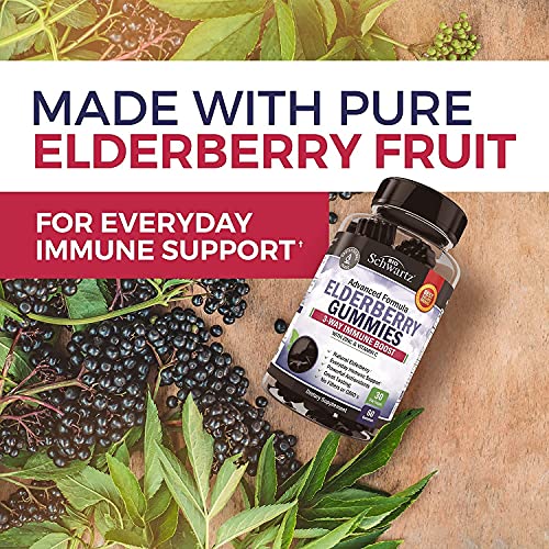 Elderberry Gummies with Zinc and Vitamin C for Adults & Kids - Natural Immune Support - Black Sambucus Elderberries - Powerful Multiminerals Supplement - Gluten-Free, Non-GMO, Made in USA, 60 ct