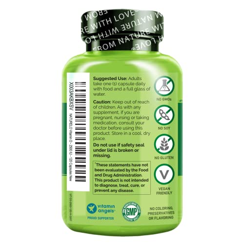 NATURELO Vitamin D - 2500 IU - Plant Based from Lichen - Natural D3 Supplement for Immune System, Bone Support, Joint Health - Vegan - Non-GMO - Gluten Free - 120 Capsules