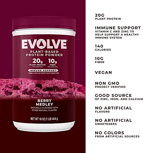 Evolve Protein Powder, Berry Medley, 2lb
