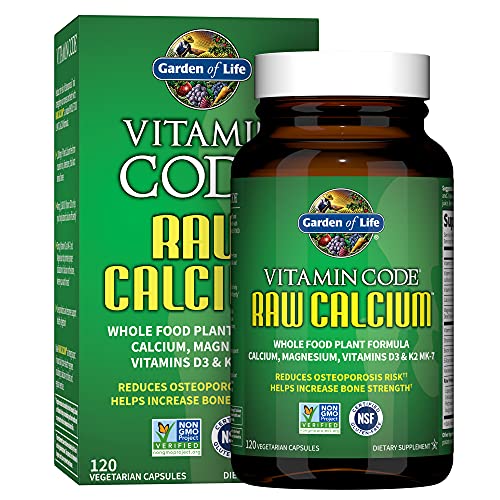 Garden of Life Raw Calcium Supplement, 120 Capsules & Vitamin C - Vitamin Code Raw Vitamin C - 120 Vegan Capsules