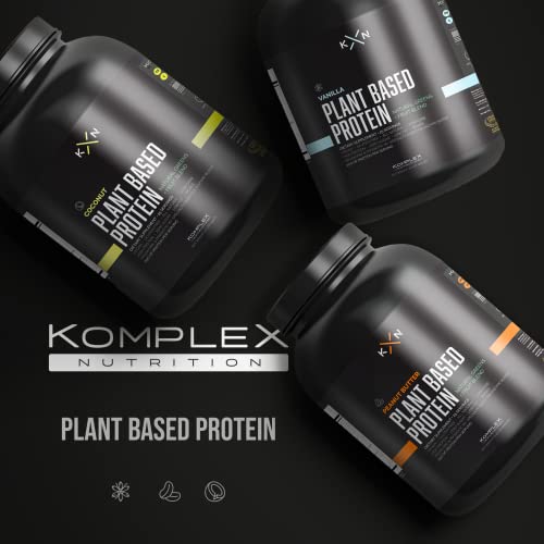 KompleX Nutrition Plant Based Protein Powder (25 Servings) - Peanut Butter Flavored, Natural, Vegan, Zero Sugar, Low Fat, Non GMO Dietary Supplement Made from 29 Natural Greens & Fruits