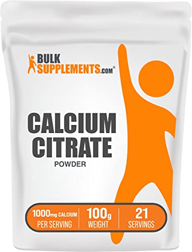 BulkSupplements.com Calcium Citrate Powder - Calcium Citrate Supplement - Calcium Powder Supplement - Calcium 1000mg - Calcium Supplement - 4760mg (1000mg Calcium) per Serving (100 Grams - 3.5 oz)