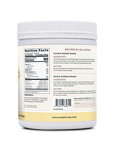 Nuzest Probiotic Vanilla Clean Lean Protein Digestive Support, Pea Protein Powder with Added Probiotics, Vegan Protein Powder, Gut Health, Non-GMO, 20 Servings, 1.1 lb