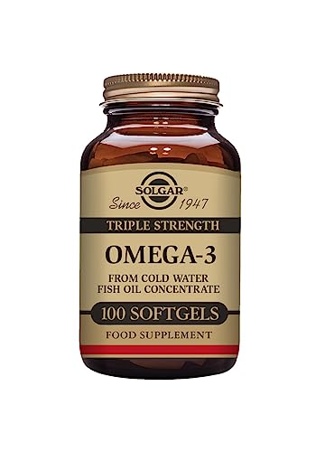 Solgar Triple Strength Omega-3 950 mg, 100 Softgels - Supports Cardiovascular, Joint & Skin Health - Heart Healthy Supplement - Essential Fatty Acids - Non GMO, Gluten/ Dairy Free - 100 Servings