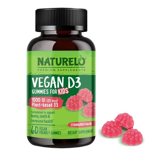 NATURELO Vitamin D - 5000 IU - Plant Based from Lichen - Natural D3 Supplement for Immune System, Bone Support, Joint Health - High Potency - Vegan - Non-GMO - Gluten Free
