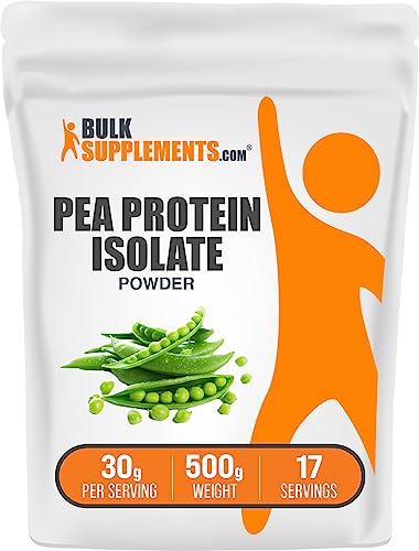 BULKSUPPLEMENTS.COM Pea Protein Isolate Powder - Unflavored, No Sugar Added, Plant Based Protein Powder - Vegetarian & Vegan, 21g of Protein - 30g per Serving (500 Grams - 1.1 lbs)