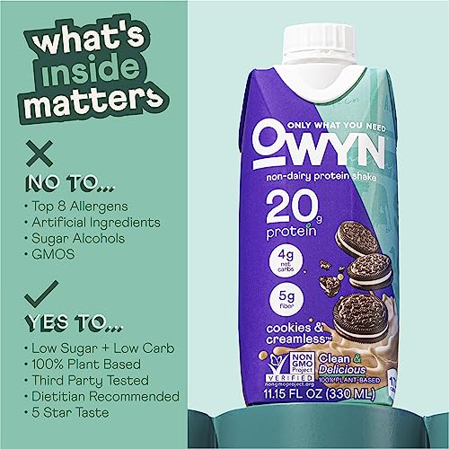 OWYN Plant Based Protein Shake, 20g Vegan Protein from Organic Pumpkin Seed, Flax, Pea, Prebiotic Supplement, Superfood Greens, All-in-one Nutrition, Eco Pack