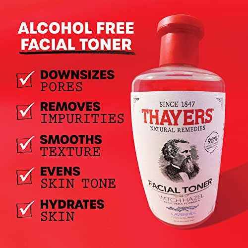 THAYERS Alcohol-Free, Hydrating Lavender Witch Hazel Facial Toner with Aloe Vera Formula, 12 oz