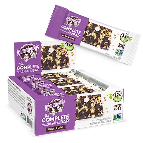 Lenny & Larry's The Complete Cookie-fied Bar, Cookies & Creme, 45g - Plant-Based Protein Bar, Vegan and Non-GMO (Pack of 9)