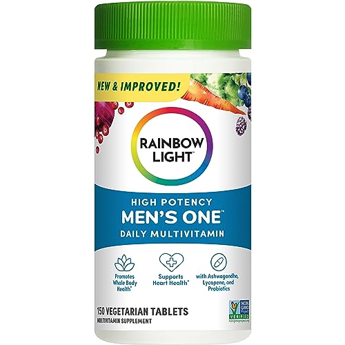 Rainbow Light Multivitamin for Men, Vitamin C, D & Zinc, Probiotics, Men's One Multivitamin Provides High Potency Immune Support, Non-GMO, Vegetarian, 150 Tablets