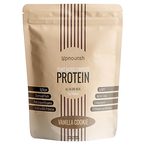 Vegan Protein Powder Vanilla Cookie - Vegan Meal Replacement Shake, Lactose & Dairy Free Plant Based Protein Shake with Fava, Mung, Rice & Pea Protein, Low Carb, Keto, Sugar & Gluten Free, 15 Servings