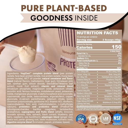 Vegan Meal Replacement Shake – Peanut Butter Superfood Plant Based Protein Powder with Greens, Fruits, Vitamins, Probiotics; Low Carb,Keto,Sugar,Lactose,Gluten,Dairy Free Protein Powder,15 Servings