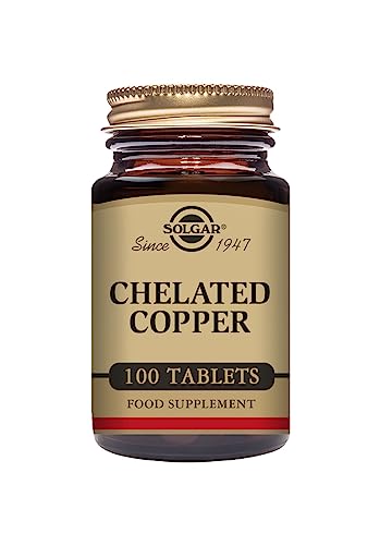 Solgar Chelated Copper, 100 Tablets - Essential for Collagen Formation - Highly Bioavailable Form - Supports Connective Tissue - Non-GMO, Vegan, Gluten Free, Dairy Free, Kosher - 100 Servings