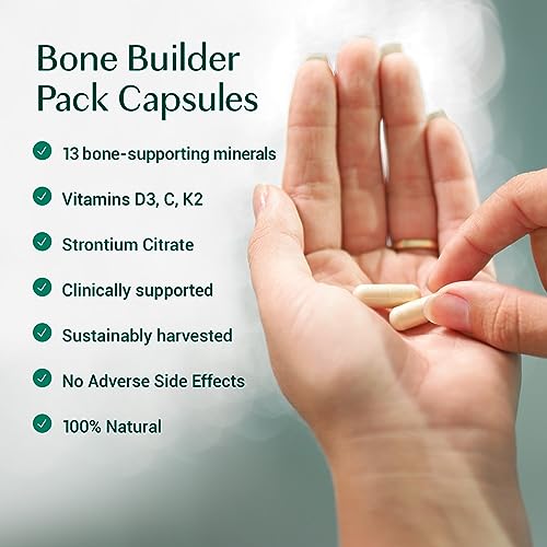 AlgaeCal Bone Builder Pack – Plant-Based Calcium Supplement with Magnesium, Boron, Vitamin K2 + D3 | Includes Natural Strontium Citrate | Clinically Supported to Increase Bone Density | Maximize Your Bone-Building