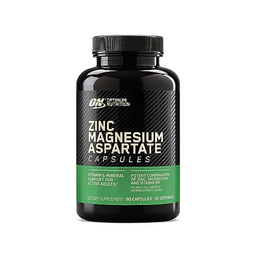 Optimum Nutrition Zinc Magnesium Aspartate, Zinc for Immune Support, Muscle Recovery and Endurance Supplement for Men and Women, Zinc and Magnesium Supplement, 90 Count (Packaging May Vary)