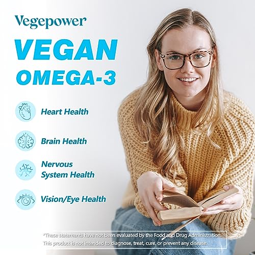 Vegan Algae Oil Omega-3 DHA - 2000mg Algae Oil with 800mg DHA Supports Brain, Heart, Eyes Health, Plant-Based Non-GMO, Cruelty Free Prenatal Supplement, Sustainable Fish Oil Alternative 90 Softgels