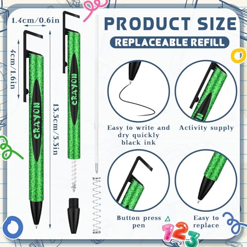 Humyoun 24 Pcs Crayon Appreciation Gifts Pens Crayon Ballpoint Pen Crayon Themed Accessories Multicolor Crayon Pen Birthday Gifts for Teacher's Day Men Women Classroom Office Party Favor, 4 Styles