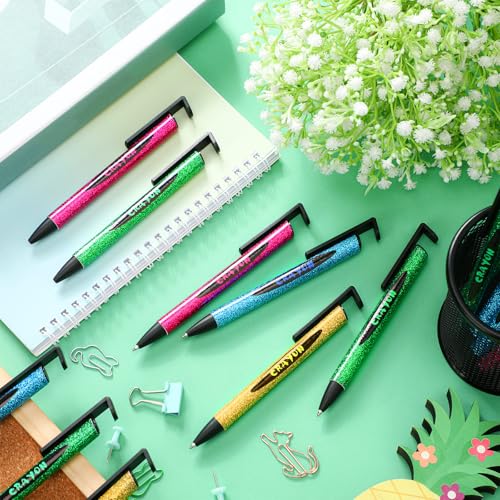Humyoun 24 Pcs Crayon Appreciation Gifts Pens Crayon Ballpoint Pen Crayon Themed Accessories Multicolor Crayon Pen Birthday Gifts for Teacher's Day Men Women Classroom Office Party Favor, 4 Styles