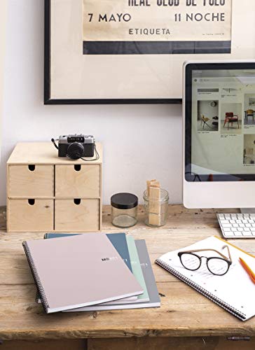 Miquelrius - Notebook A4 The Original Colors, 80 Sheets of 90 g/m² and 1 Colour Strip, Horizontal Ruled 7 mm, 4 Drills, Hardcover Laminated Cardboard, Sand Colour