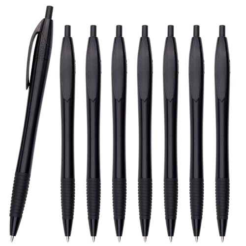 Sikao Black Pens Bulk Gripped Slimster Retractable Ballpoint Pen Medium Point Black ink Smooth Writing Pens for Journaling (60Pack)