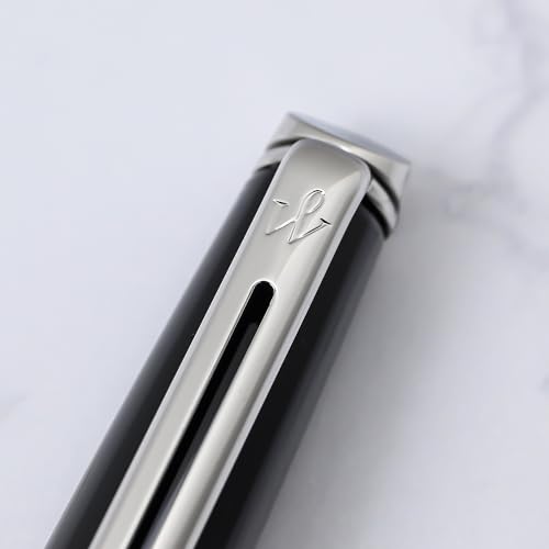 WATERMAN 2202914 Metropolitan Essential Ballpoint Pen Black Blue CT Fine Point, Oil-based, Gift Boxed, Luxury Authentic Imported