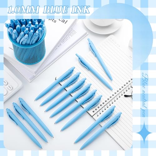 Fulmoon 150 Pcs No Bleed Click Pens Bulk Retractable Ballpoint Pens 1.0 mm Medium Point Smooth Ink Pens Bulk(Blue)
