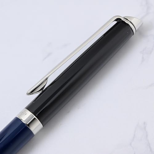 WATERMAN 2202914 Metropolitan Essential Ballpoint Pen Black Blue CT Fine Point, Oil-based, Gift Boxed, Luxury Authentic Imported