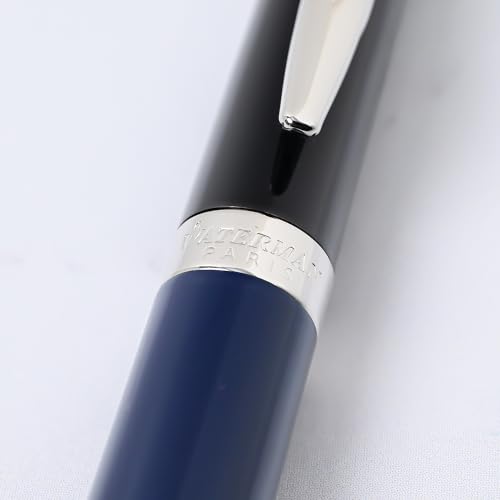 WATERMAN 2202914 Metropolitan Essential Ballpoint Pen Black Blue CT Fine Point, Oil-based, Gift Boxed, Luxury Authentic Imported