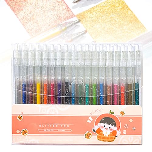 JUDUNA Glitter Gel Pens, 2024 New Gel Ink Pens Color Gel Pen Glitter Pens for Adults, Colored Gel Pens for Adult Kids Coloring Books and Drawing (Color 36)