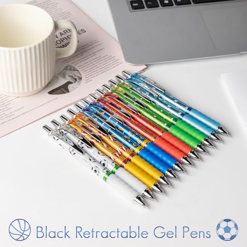 Aisibeiger Gel Pens Fine Point 0.5mm Black Ink Gel Pen Retractable Cute Pens for Smooth Writing School Office Supplies (24-count)