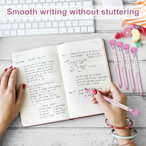 Crystal Pens Bulk, Big Bling Diamond Ballpoint Black Gel Ink Pen, Rhinestone Bridal Shower Cute Pretty Fancy Glitter Neutral Pens Office School Supplies for Women Students Teacher (Deep Purple60 Pcs)