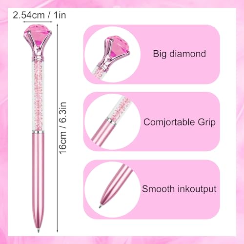 Crystal Pens Bulk, Big Bling Diamond Ballpoint Black Gel Ink Pen, Rhinestone Bridal Shower Cute Pretty Fancy Glitter Neutral Pens Office School Supplies for Women Students Teacher (Deep Purple60 Pcs)