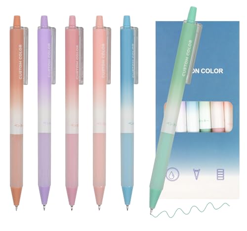 EooUooIP Gel Ink Pens, 6 PCs 0.5mm Gel Pens Fine Point Black Ink Pens With Smooth Wirting Qucik Dry Pens for Journalin Cute Nice Aesthetic Pens Office School Supplies Gifts Adults Teens