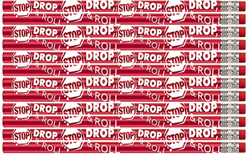 Fire Safety Pencils - 36 Pack, Stop Drop & Roll