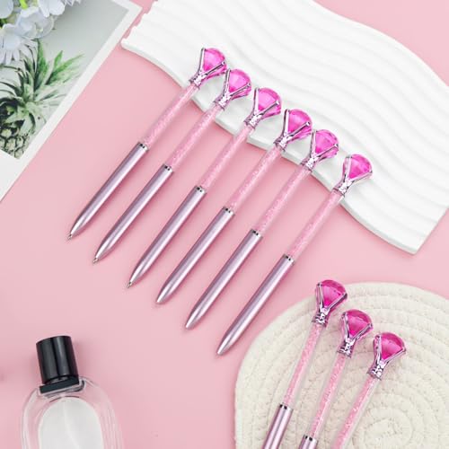 Crystal Pens Bulk, Big Bling Diamond Ballpoint Black Gel Ink Pen, Rhinestone Bridal Shower Cute Pretty Fancy Glitter Neutral Pens Office School Supplies for Women Students Teacher (Deep Purple60 Pcs)