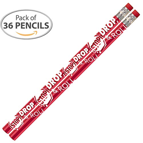 Fire Safety Pencils - 36 Pack, Stop Drop & Roll