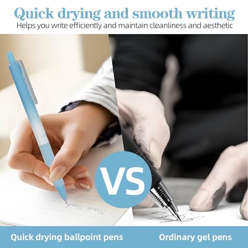 EooUooIP Gel Ink Pens, 6 PCs 0.5mm Gel Pens Fine Point Black Ink Pens With Smooth Wirting Qucik Dry Pens for Journalin Cute Nice Aesthetic Pens Office School Supplies Gifts Adults Teens