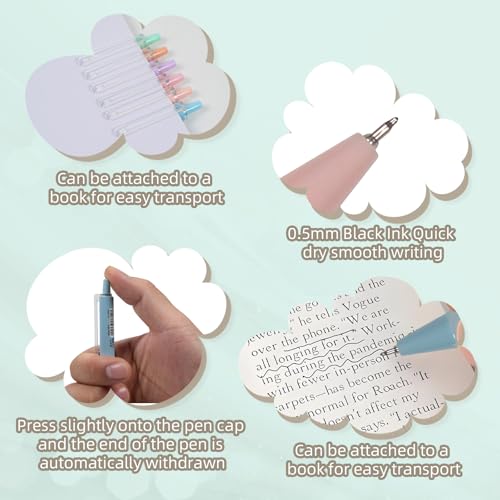 EooUooIP Gel Ink Pens, 6 PCs 0.5mm Gel Pens Fine Point Black Ink Pens With Smooth Wirting Qucik Dry Pens for Journalin Cute Nice Aesthetic Pens Office School Supplies Gifts Adults Teens