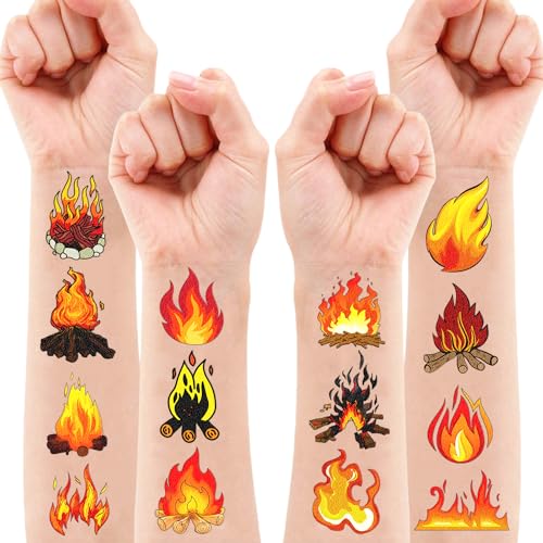 106 PCS Fire Camp Temporary Tattoos for Parties