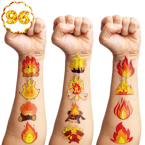 106 PCS Fire Camp Temporary Tattoos for Parties