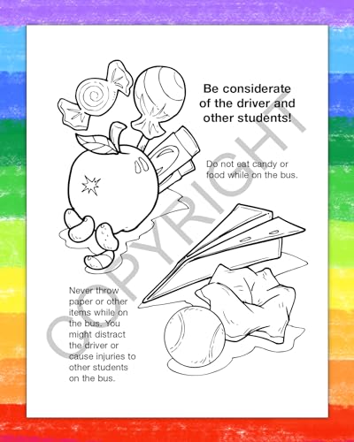 ZOCO School Bus Safety Coloring Book Set