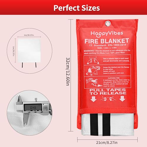 HappyVibes 4-Pack Emergency Fire Blankets 40"x40