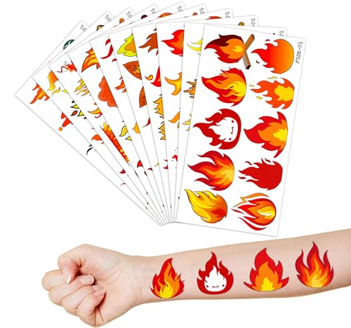 106 PCS Fire Camp Temporary Tattoos for Parties