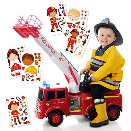 48 Pcs Firefighter Face Stickers for Kids