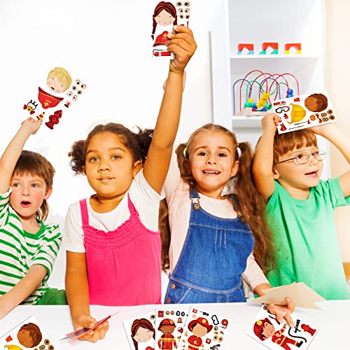48 Pcs Firefighter Face Stickers for Kids