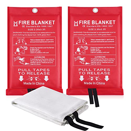 Ajiaguo Fire Blanket for Home Safety - 2 Pack