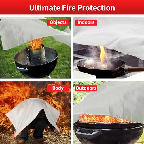 HappyVibes 4-Pack Emergency Fire Blankets 40"x40