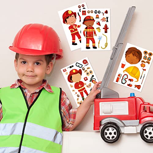 48 Pcs Firefighter Face Stickers for Kids