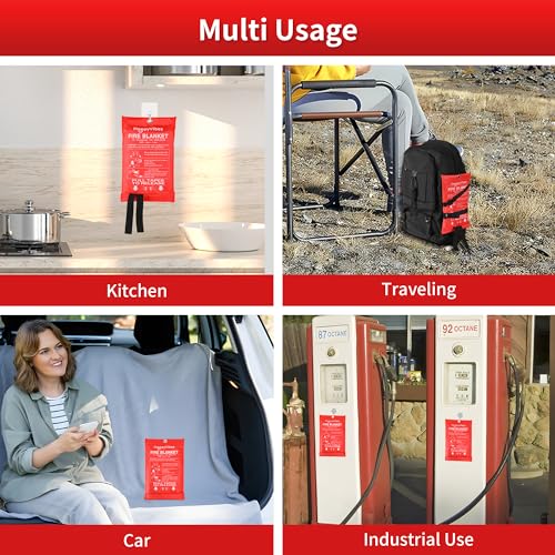 HappyVibes 4-Pack Emergency Fire Blankets 40"x40